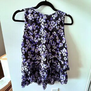 Kate Spade Silk Hydrangea Double Layer Blouse